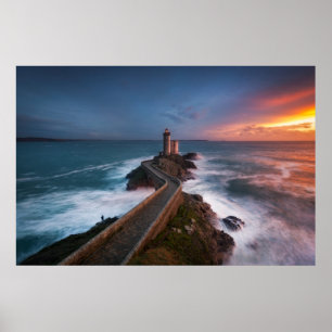 Poster Lighthouse Sunset   Finistère