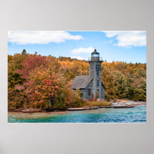 Poster Lighthouses | Grand Island East Channel Light (Devant)