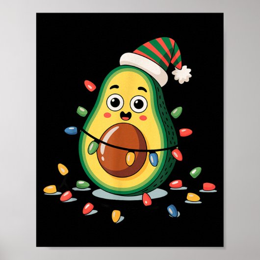 Poster Lighting Avocado Ugly Christmas Sweater Guacamole (Devant)
