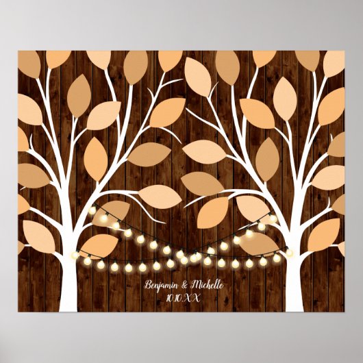 Poster Lights - 25 Signature Guest Book Alternative (Devant)