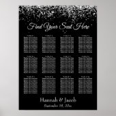 Poster Lights on Black Reception Seating Chart (Devant)