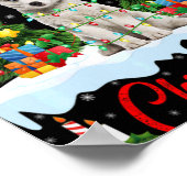 Poster Lights Xmas Tree Santa Siberian Husky Dog Christma (Coin)