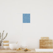 Poster Ligne Abstraite Motif bleu (Cuisine)