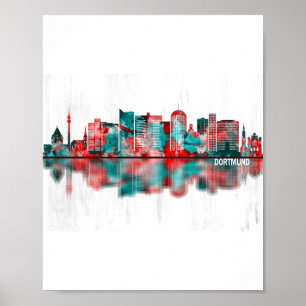 Poster Ligne aérienne Dortmund Allemagne