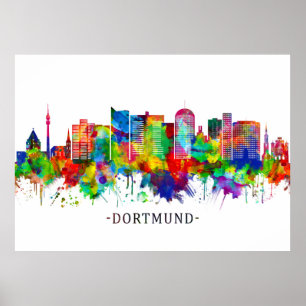 Poster Ligne aérienne Dortmund Allemagne
