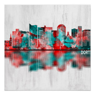 Poster Ligne aérienne Dortmund Allemagne