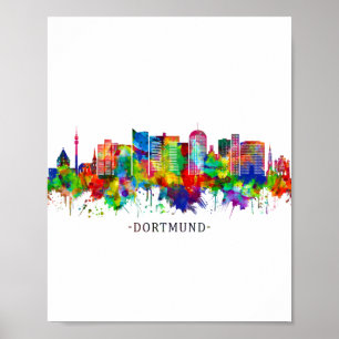 Poster Ligne aérienne Dortmund Allemagne