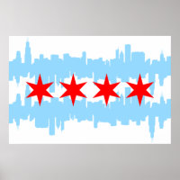 Ligne aérienne du drapeau de Chicago