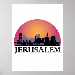 Poster Ligne aérienne Jérusalem - Voyage Israël