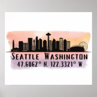 Ligne aérienne Seattle City Latitude et Longitude