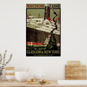 Poster Ligne Ancre ~ Glasgow-New York (Cuisine)