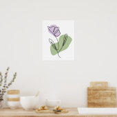 Poster Ligne artistique de fleurs (Cuisine)