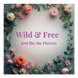 Poster Ligne artistique florale sauvage et libre Design