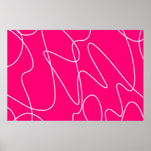 Poster Ligne artistique rose chaud