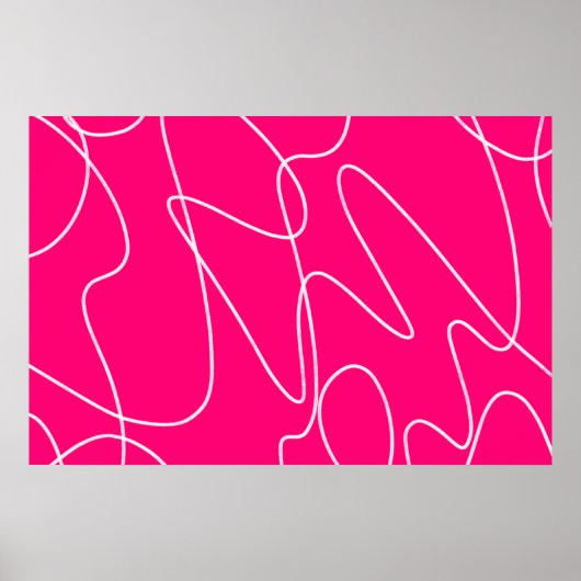 Poster Ligne artistique rose chaud (Devant)