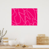 Poster Ligne artistique rose chaud (Cuisine)