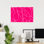 Poster Ligne artistique rose chaud (Bureau à domicile)