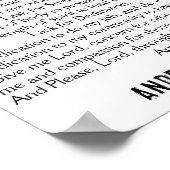 Poster Ligne Bleue Mince Drapeau Officier de police Prièr (Coin)