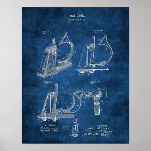 Poster Ligne Boat Oar Lock Brevet Art