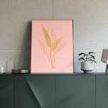 Poster Ligne Botanique Minimaliste Moderne Art Dessin Ros<br><div class="desc">Simple et élégante ligne botanique moderne dessin en rose vif et or.</div>