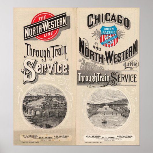 Poster Ligne Chicago et North Western (Devant)