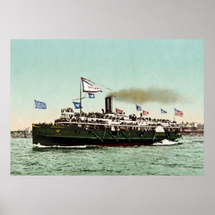 Poster Ligne Cleveland & Buffalo 1900 de la "Ville d'Érie