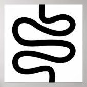 Poster Ligne courbe - Noir sur Blanc (Devant)