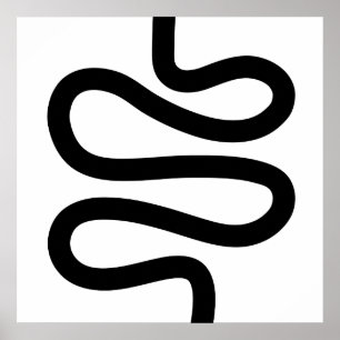 Poster Ligne courbe - Noir sur Blanc