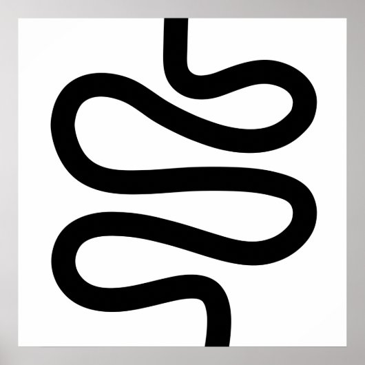 Poster Ligne courbe - Noir sur Blanc (Devant)