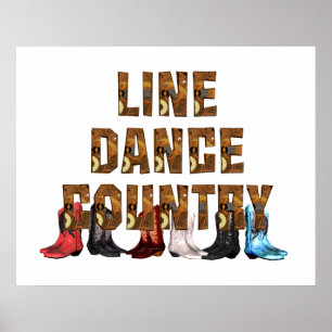Poster Ligne danse de pays de PIÈCE EN T