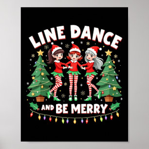 Poster Ligne Danse Et Soyez Joyeux Xmas Joli Elf Dancs gr