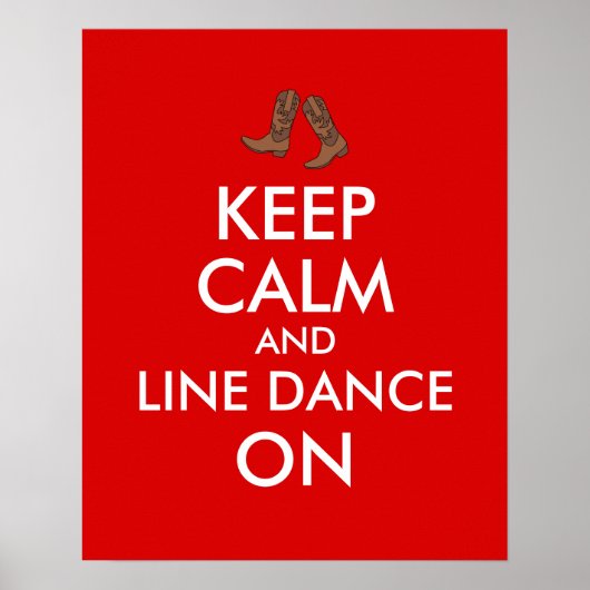 Poster Ligne Danser Cadeau Garder Calme Danseuse Cowboy B (Devant)