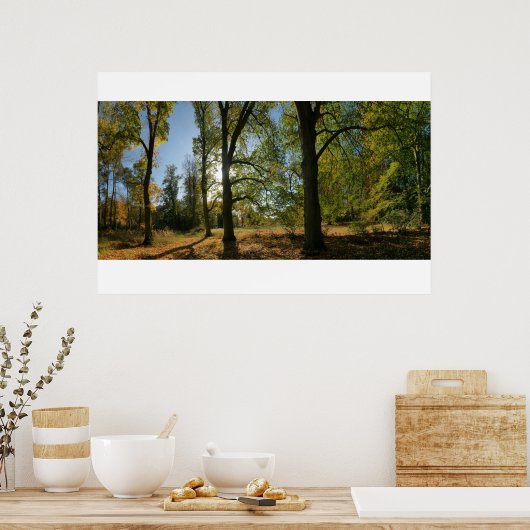 Poster Ligne d'arbres d'automne (Cuisine)