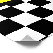 Poster Ligne d'arrivée de course noir et blanc (Coin)