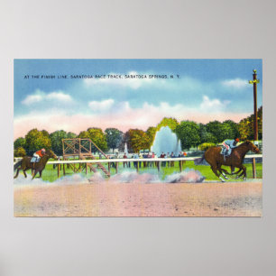 Poster Ligne d'arrivée de voie de course de Saratoga vue