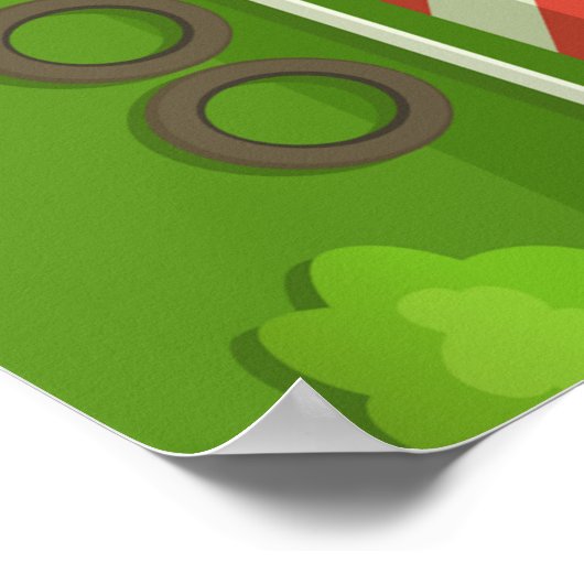 Poster Ligne d'arrivée des voitures de course (Coin)