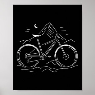 Poster Ligne d'art de vélo tout terrain Vélo Cyclisme Vél