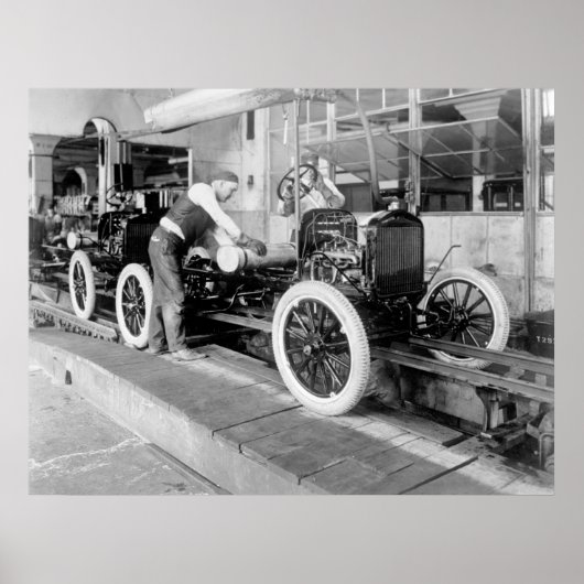 Poster Ligne d'assemblage automatique, années 1920 (Devant)