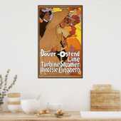 Poster Ligne de bateau à vapeur Dover Ostende (Cuisine)