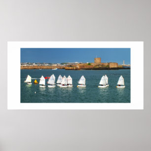 Poster Ligne de bateaux optimistes