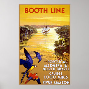 Poster Ligne de cabine vers le Portugal Madère