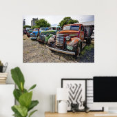 POSTER LIGNE DE CAMION AMÉRICAINE CLASSIQUE (Bureau à domicile)