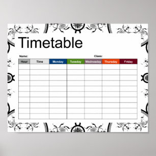 Poster ligne de carreaux scarabée modèle horaire