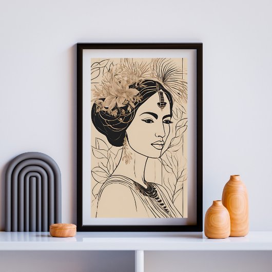 Poster Ligne de déesse divine Art