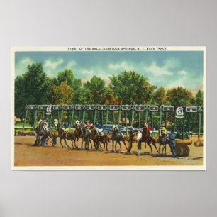 Poster Ligne de départ vue de voie de course de Saratoga