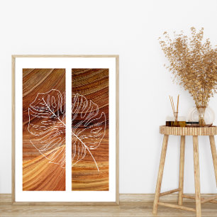 Poster Ligne de feuille simple Plan d'art Arrière - plan