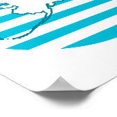 Poster Ligne de l'Alaska - Cercle rétro bleu (Coin)