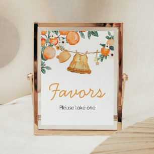 Poster Ligne de linge pour bébé Baby shower de fruits ora