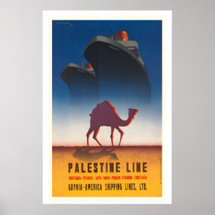 Poster Ligne de Palestine Gdynia America Shipping Lines