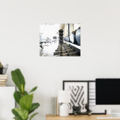 Poster Ligne de poids libres au premier plan et exercice (Bureau à domicile)